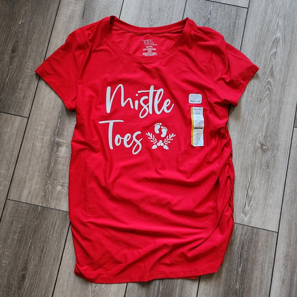 Christmas Maternity Top Mistle Toes